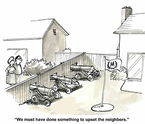 Cartoon about neighbors